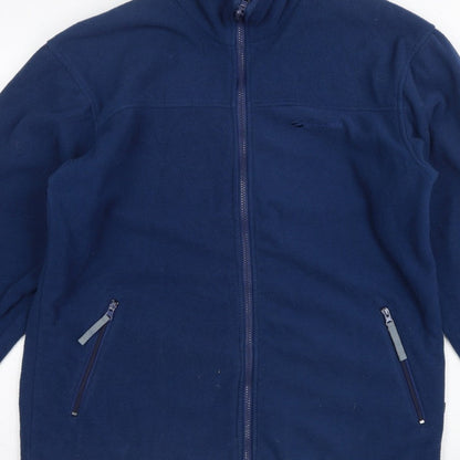 Mountainlife Men’s Blue L Full Zip Fleece Jacket Hiking Pockets