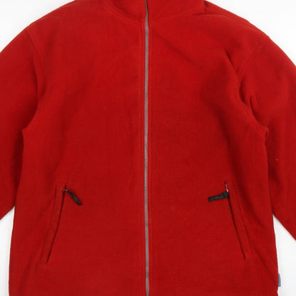 Wynster Men’s Red L Basic Fleece Jacket Full Zip Outdoor