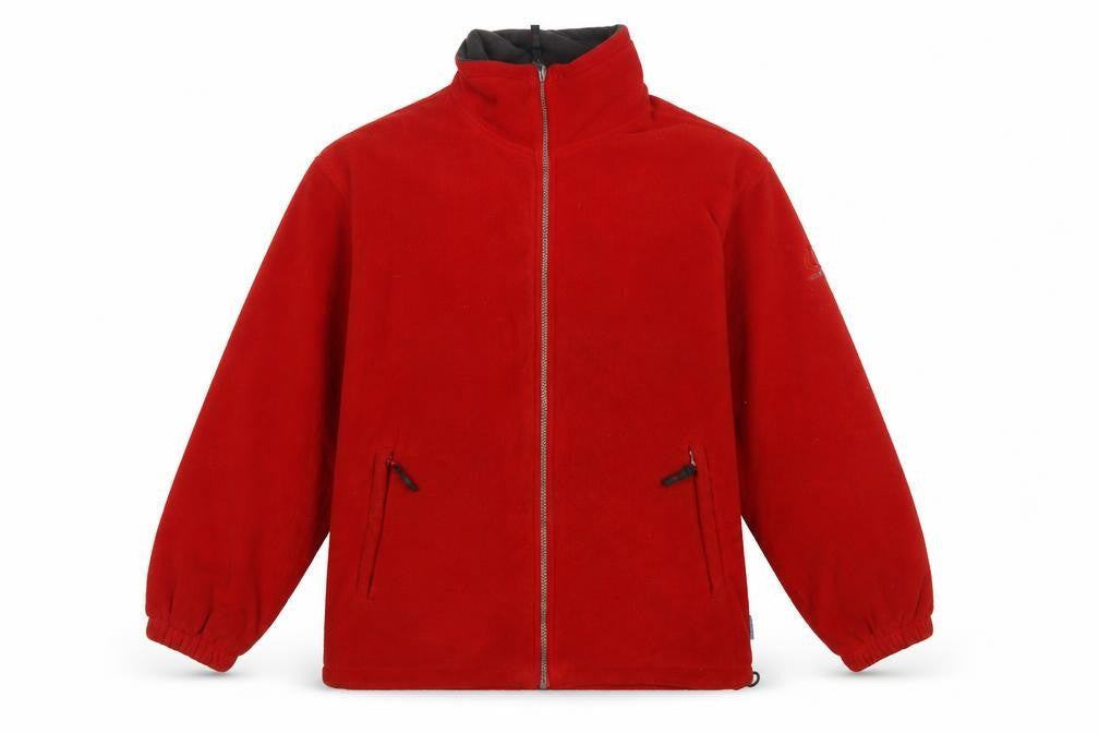 Wynster Men’s Red L Basic Fleece Jacket Full Zip Outdoor