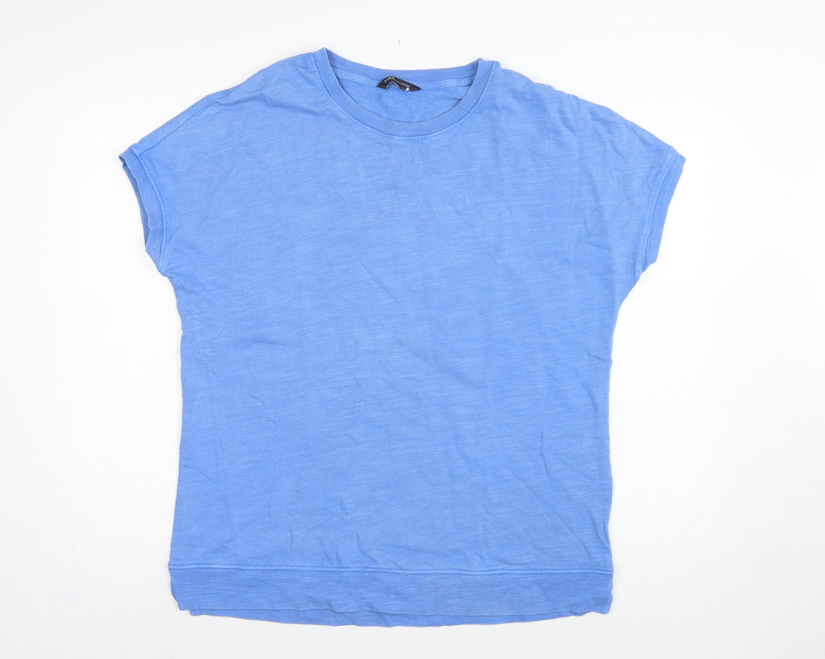 Marks and Spencer Women Blue UK 12 Basic Cotton Crew Neck T-Shirt