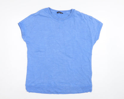 Marks and Spencer Women Blue UK 12 Basic Cotton Crew Neck T-Shirt