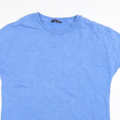 Marks and Spencer Women Blue UK 12 Basic Cotton Crew Neck T-Shirt