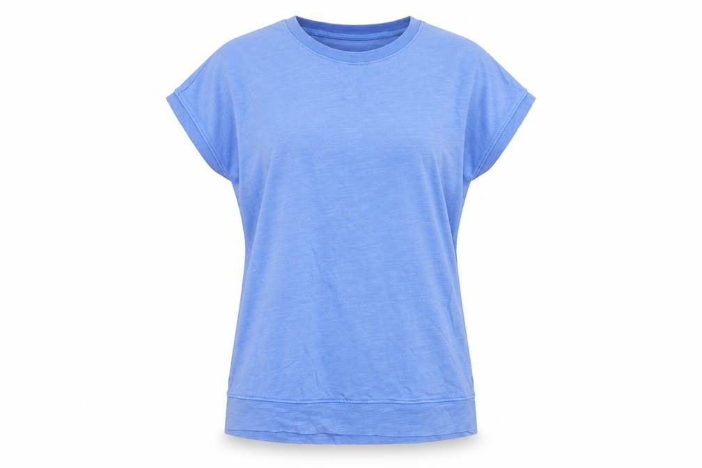 Marks and Spencer Women Blue UK 12 Basic Cotton Crew Neck T-Shirt