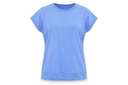 Marks and Spencer Women Blue UK 12 Basic Cotton Crew Neck T-Shirt