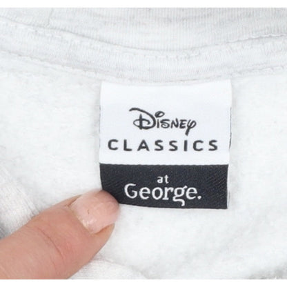 George Girls Grey 7-8 Years Stitch Pullover Hoodie Graphic Print