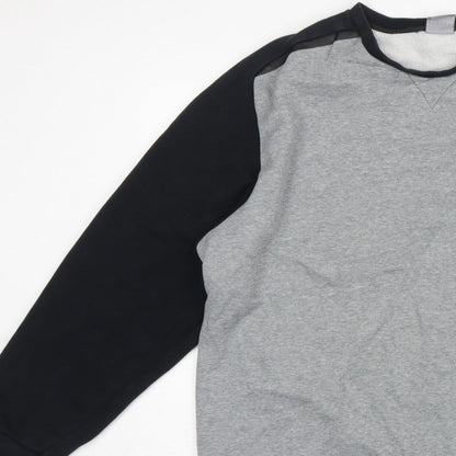 Puma Men’s Grey Black XXL Logo Fleece Crew Neck Pullover Sweatshirt