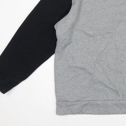 Puma Men’s Grey Black XXL Logo Fleece Crew Neck Pullover Sweatshirt