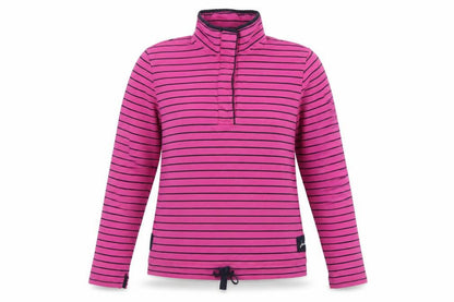 Joules Women Pink UK 14 Cowdray Striped 1/4 Zip Sweatshirt