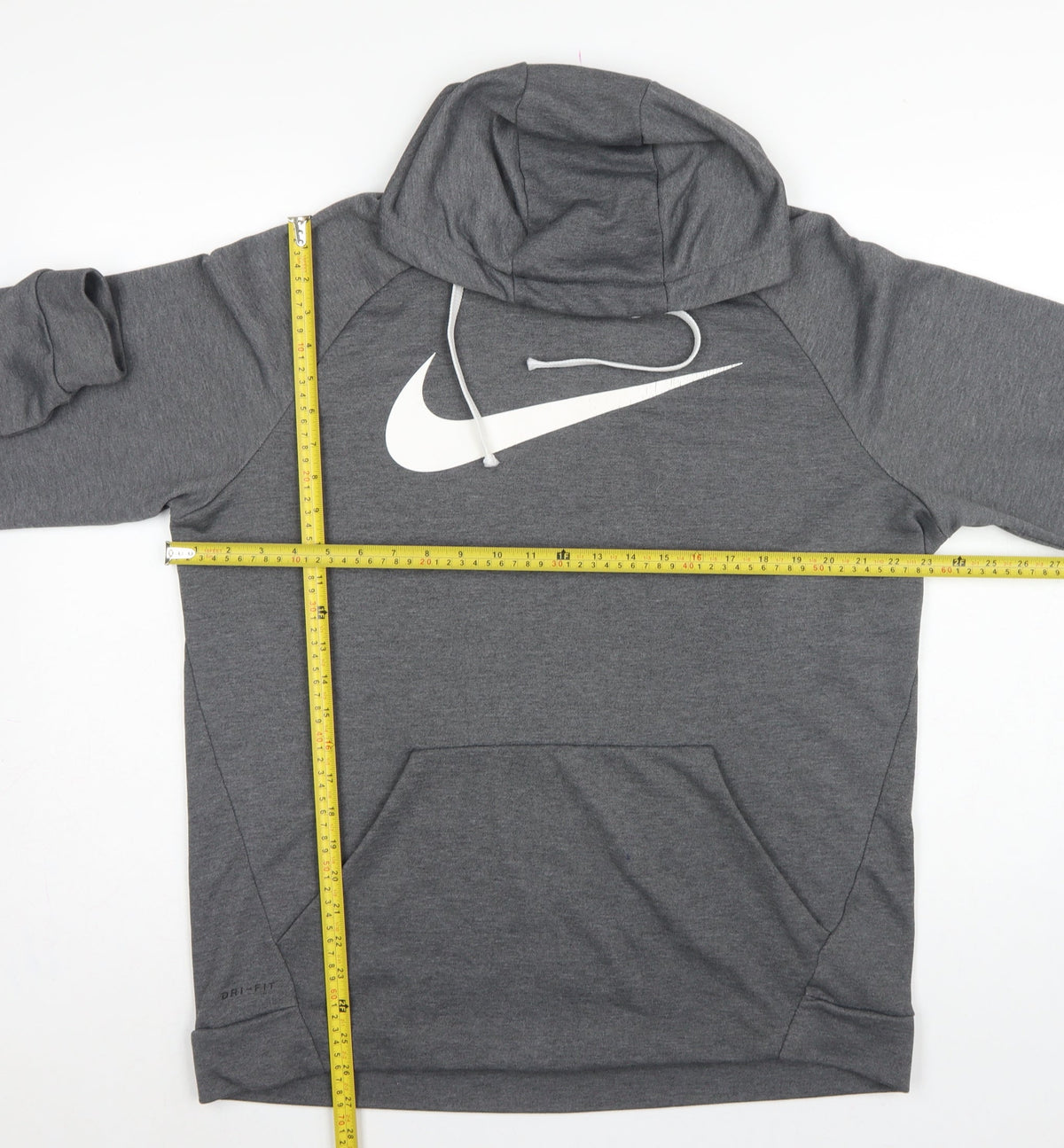 Nike Men’s Grey Large Pullover Dri-FIT Logo Hoodie