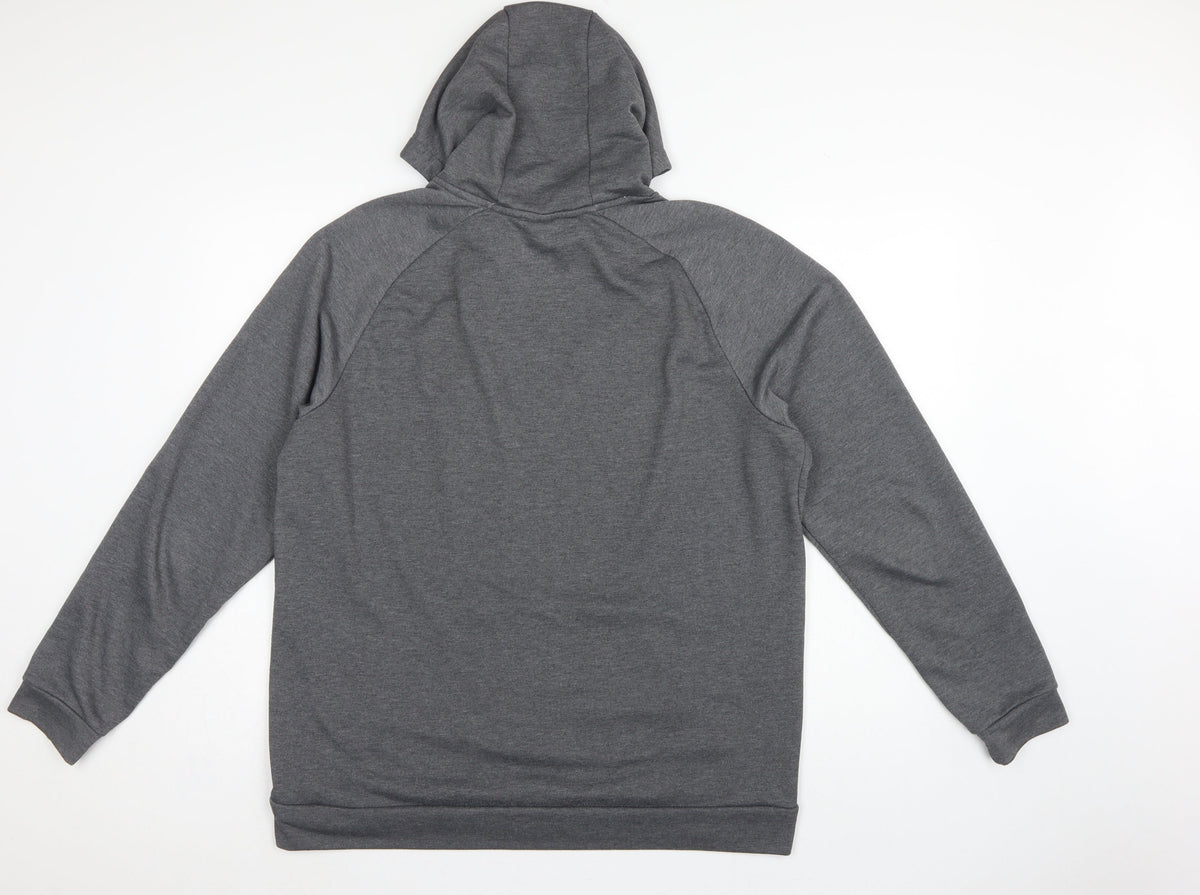 Nike Men’s Grey Large Pullover Dri-FIT Logo Hoodie