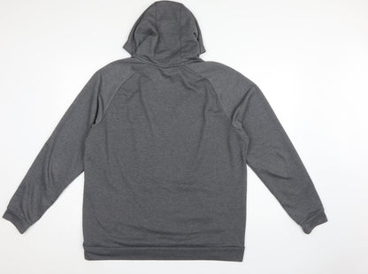 Nike Men’s Grey Large Pullover Dri-FIT Logo Hoodie