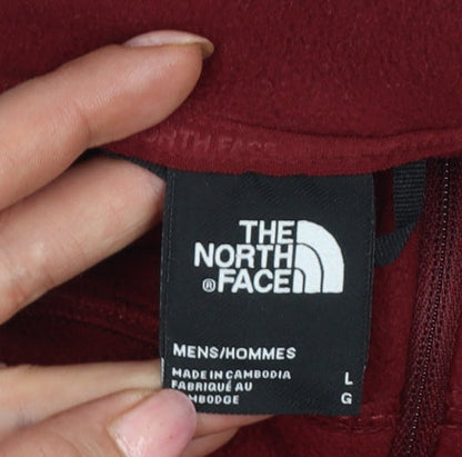 The North Face Men’s Red L Quarter Zip Fleece Sweatshirt Outdoor