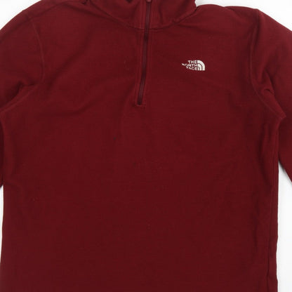 The North Face Men’s Red L Quarter Zip Fleece Sweatshirt Outdoor