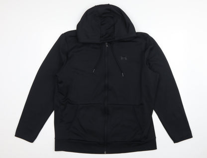 Under Armour Men’s Black 2XL Loose Full Zip Hooded Sports Hoodie