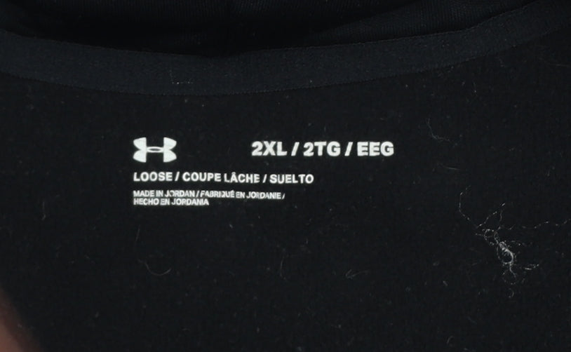 Under Armour Men’s Black 2XL Loose Full Zip Hooded Sports Hoodie