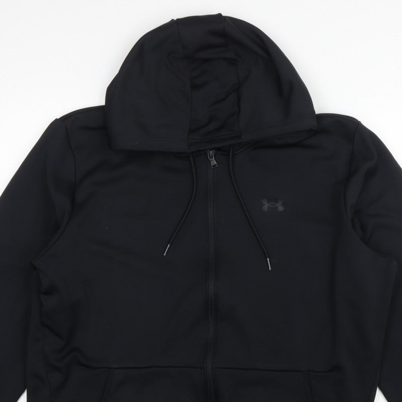 Under Armour Men’s Black 2XL Loose Full Zip Hooded Sports Hoodie