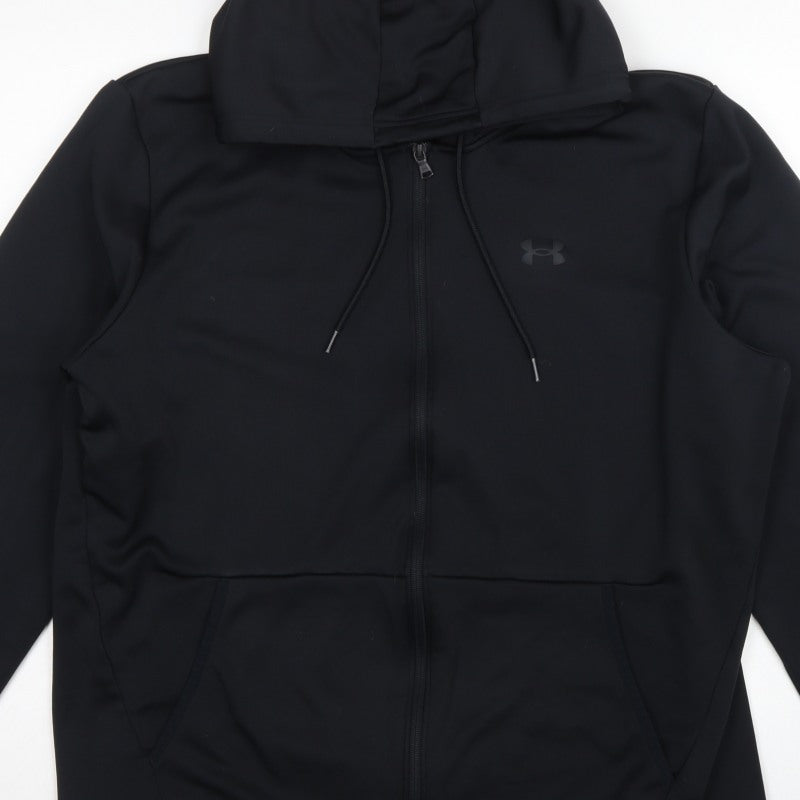 Under Armour Men’s Black 2XL Loose Full Zip Hooded Sports Hoodie