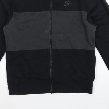Nike Men’s Black Grey Full Zip Logo Sweatshirt Size S