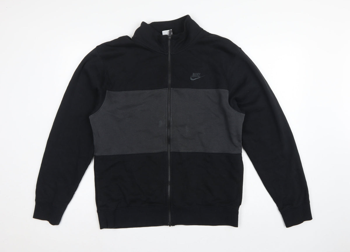 Nike Men’s Black Grey Full Zip Logo Sweatshirt Size S