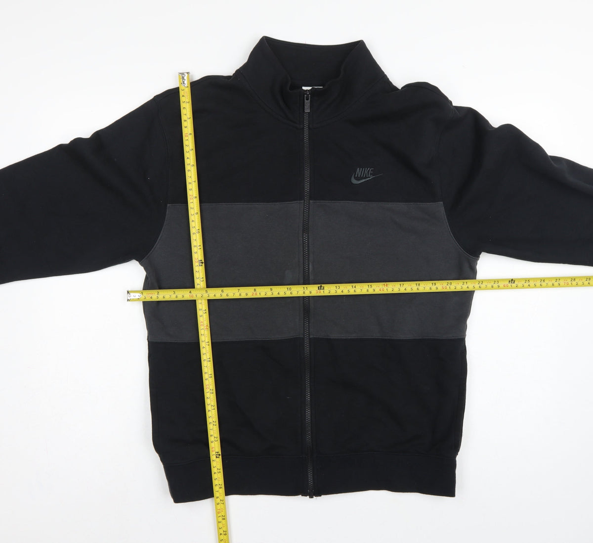Nike Men’s Black Grey Full Zip Logo Sweatshirt Size S
