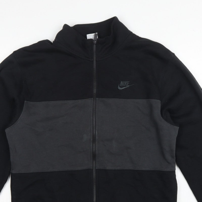 Nike Men’s Black Grey Full Zip Logo Sweatshirt Size S