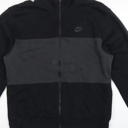 Nike Men’s Black Grey Full Zip Logo Sweatshirt Size S