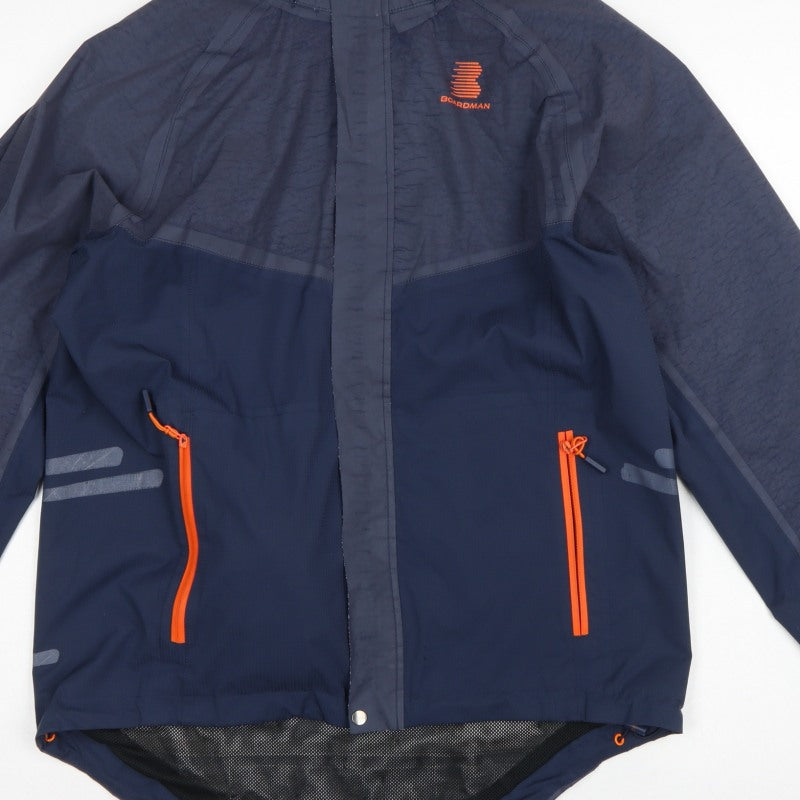 Boardman Men’s Navy M Windbreaker Cycling Jacket Reflective Full Zip