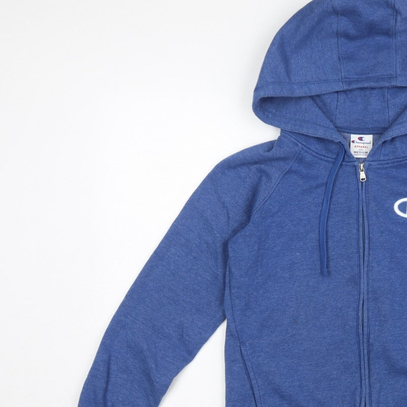 Champion Men's Blue Medium Full Zip Hooded Logo Fleece Hoodie