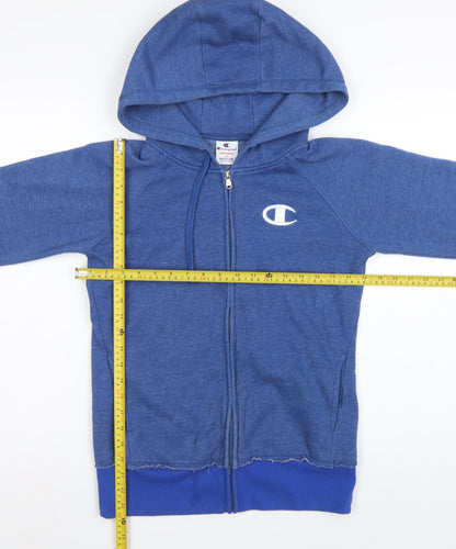 Champion Men's Blue Medium Full Zip Hooded Logo Fleece Hoodie