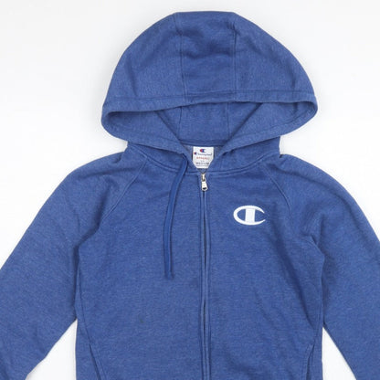 Champion Men's Blue Medium Full Zip Hooded Logo Fleece Hoodie