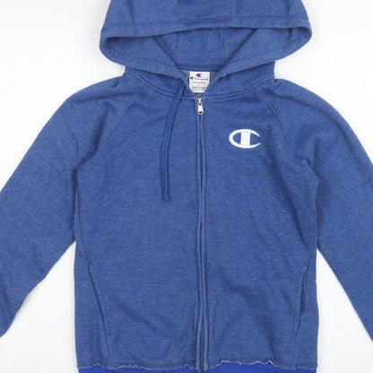 Champion Men's Blue Medium Full Zip Hooded Logo Fleece Hoodie