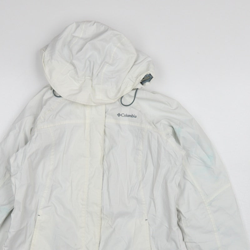 Columbia Women’s White Small Ski Jacket Hooded Waterproof Nylon