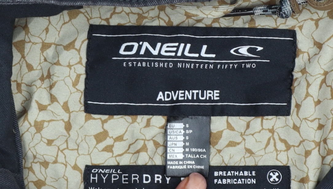 O'Neill Men's Black S Adventure Hooded Military Jacket Cotton Hyperdry