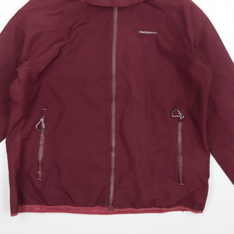 Craghoppers Women Burgundy UK 18 Aquadry Waterproof Hooded Rain Jacket