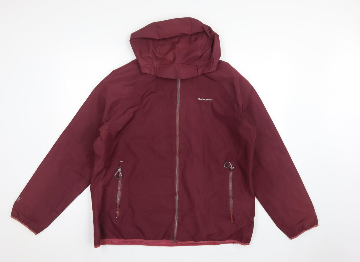 Craghoppers Women Burgundy UK 18 Aquadry Waterproof Hooded Rain Jacket
