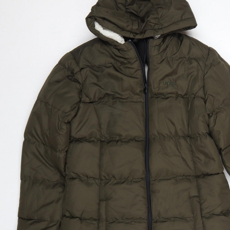 Lee Cooper Women’s Green UK 10 Hooded Quilted Puffer Jacket Coat