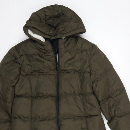 Lee Cooper Women’s Green UK 10 Hooded Quilted Puffer Jacket Coat