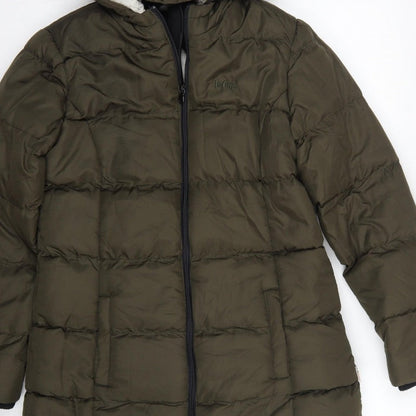 Lee Cooper Women’s Green UK 10 Hooded Quilted Puffer Jacket Coat