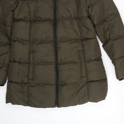 Lee Cooper Women’s Green UK 10 Hooded Quilted Puffer Jacket Coat