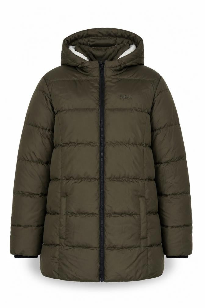 Lee Cooper Women’s Green UK 10 Hooded Quilted Puffer Jacket Coat