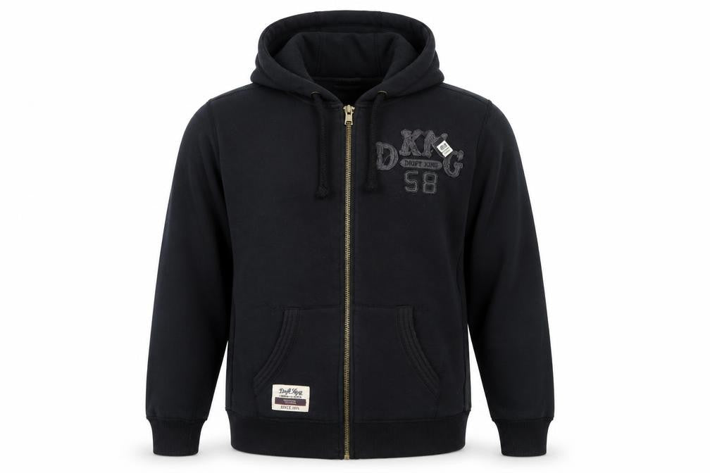 Drift King Men’s Black 2XL Full Zip Embroidered Hoodie