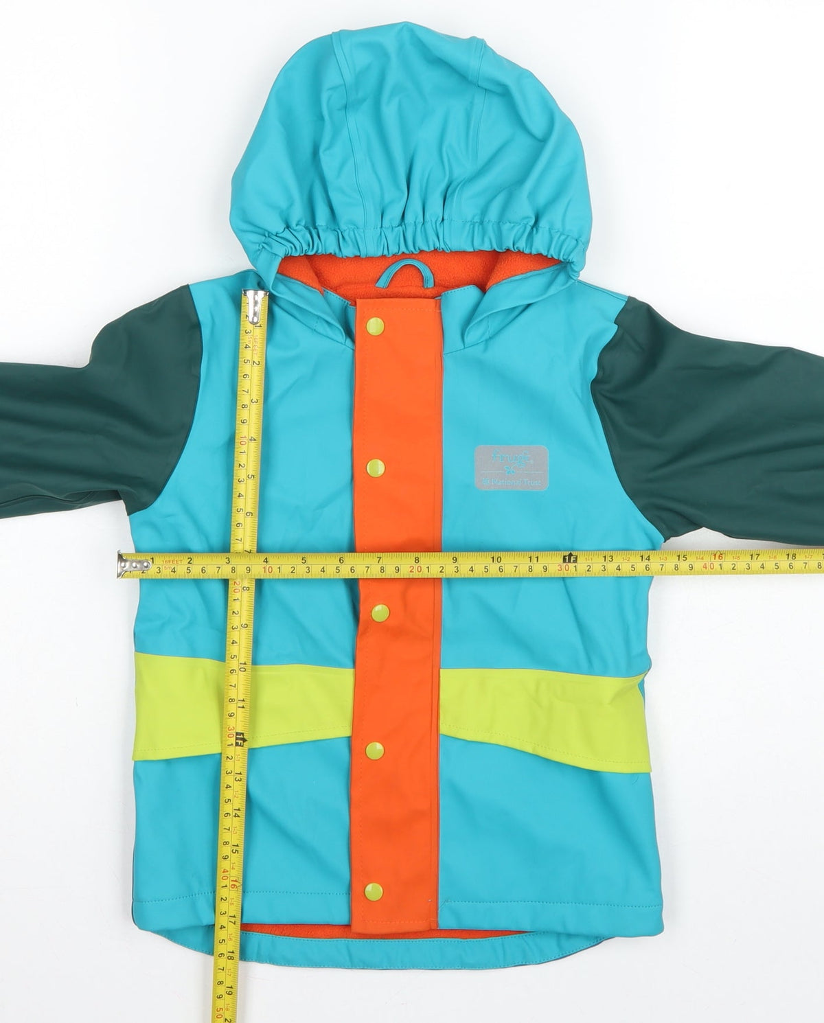 Frugi Boys Multicoloured 3-4 Years Hooded Fleece-Lined Rain Jacket