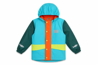 Frugi Boys Multicoloured 3-4 Years Hooded Fleece-Lined Rain Jacket