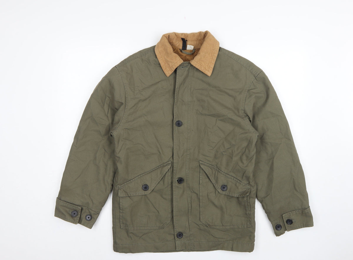H&M Divided Women's Green XXS Military Padded Cotton Jacket