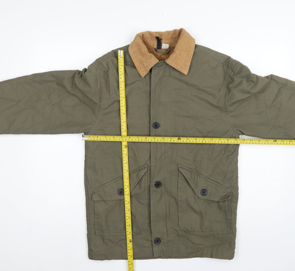 H&M Divided Women's Green XXS Military Padded Cotton Jacket