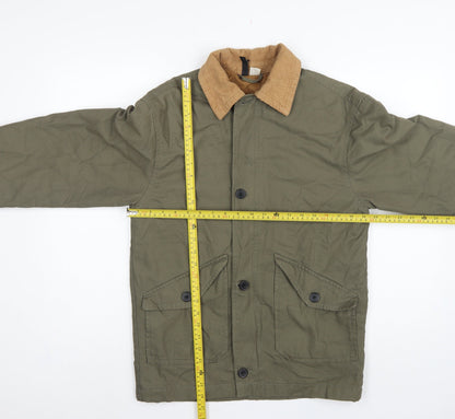 H&M Divided Women's Green XXS Military Padded Cotton Jacket