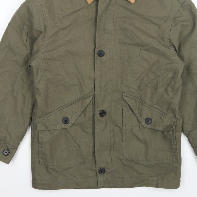 H&M Divided Women's Green XXS Military Padded Cotton Jacket