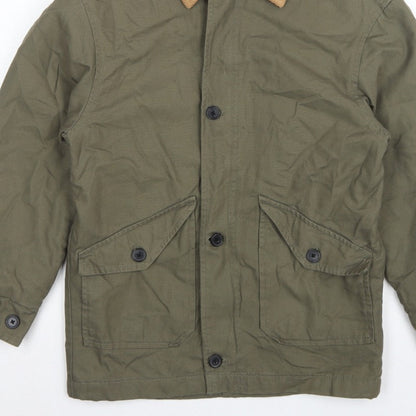 H&M Divided Women's Green XXS Military Padded Cotton Jacket