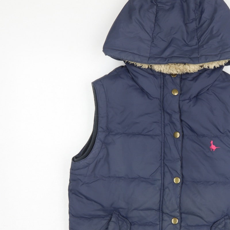 Jack Wills Women Blue UK 10 Hooded Down Puffer Gilet Bodywarmer