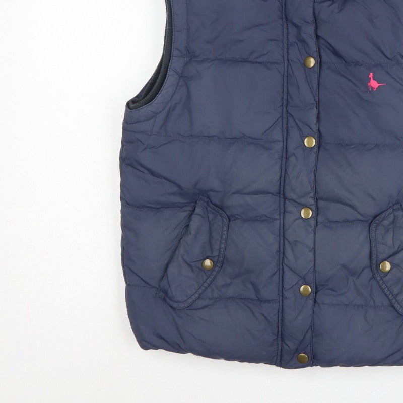 Jack Wills Women Blue UK 10 Hooded Down Puffer Gilet Bodywarmer